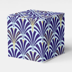 Art Deco-Lüftermuster - Kobalt und Himmel blau Geschenkschachtel