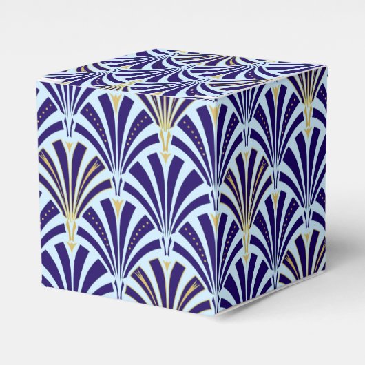 Art Deco-Lüftermuster - Kobalt und Himmel blau Geschenkschachtel (Vorderseite)