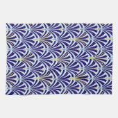 Art Deco-Lüftermuster - Kobalt und Himmel blau Geschirrtuch (Horizontal)