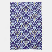 Art Deco-Lüftermuster - Kobalt und Himmel blau Geschirrtuch (Vertikal)