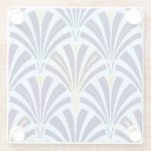 Art Deco-Lüftermuster - Kobalt und Himmel blau Glasuntersetzer (Rückseite)