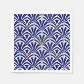 Art Deco-Lüftermuster - Kobalt und Himmel blau Serviette (Vorderseite)