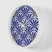 Art Deco-Lüftermuster - Kobalt und Himmel blau Uhr (Winkel)