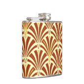 Art-Deco-Lüftermuster - Kupfer auf gelb Flachmann (Rechts)