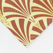 Art-Deco-Lüftermuster - Kupfer auf gelb Fleecedecke (Ecke)