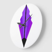 Art Deco Lüftermuster lila Große Wanduhr (Winkel)