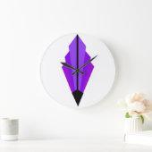 Art Deco Lüftermuster lila Große Wanduhr (Zuhause)