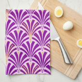 Art-Deco-Lüftermuster - lila und orchid Geschirrtuch (Viertel Falte)