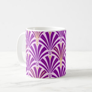 Art-Deco-Lüftermuster - lila und orchid Kaffeetasse