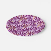 Art-Deco-Lüftermuster - lila und orchid Pappteller (Schrägansicht)