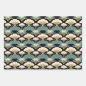 Art Deco Lüftermuster Matte Wrapping Paper Sheets Geschenkpapier Set (Vorderseite 2)