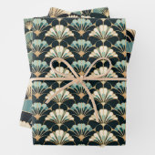 Art Deco Lüftermuster Matte Wrapping Paper Sheets Geschenkpapier Set (Beispiel)
