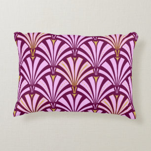 Art-Deco-Lüftermuster - orchid und lila Dekokissen