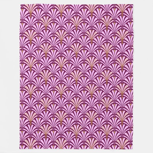 Art-Deco-Lüftermuster - orchid und lila Fleecedecke (Vorderseite)
