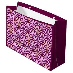 Art-Deco-Lüftermuster - orchid und lila Große Geschenktüte