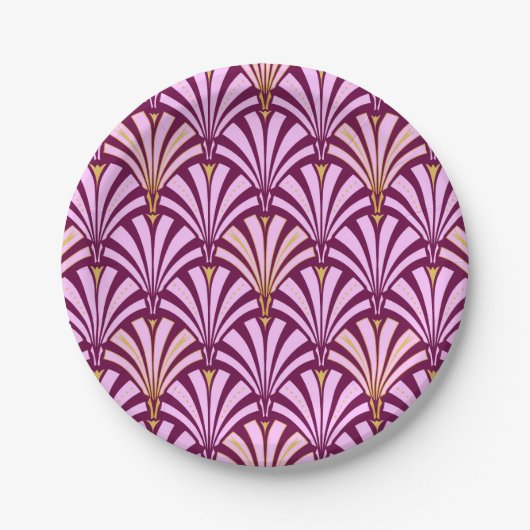 Art-Deco-Lüftermuster - orchid und lila Pappteller (Vorderseite)