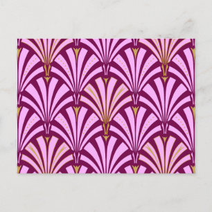 Art-Deco-Lüftermuster - orchid und lila Postkarte