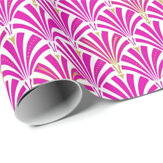 Art-Deco-Lüftermuster - Pfefferminz-Rosa Geschenkpapier (Rolleneckpunkt)