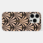 Art-Deco-Lüftermuster - Pfirsich auf schwarz Case-Mate iPhone Hülle (Rückseite (Horizontal))
