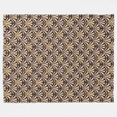 Art-Deco-Lüftermuster - Pfirsich auf schwarz Fleecedecke (Vorderseite (Horizontal))