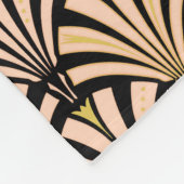 Art-Deco-Lüftermuster - Pfirsich auf schwarz Fleecedecke (Ecke)