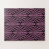 Art-Deco, Lüftermuster, rosa, schwarz, metallisch, Puzzle (Horizontal)