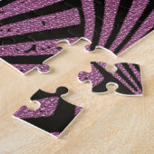 Art-Deco, Lüftermuster, rosa, schwarz, metallisch, Puzzle (Seite)