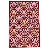 Art-Deco-Lüftermuster - Rosa und Bordeaux Mittlere Geschenktüte (Vorderseite)