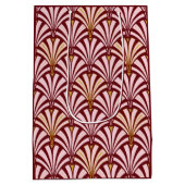 Art-Deco-Lüftermuster - Rosa und Bordeaux Mittlere Geschenktüte (Rückseite)