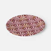 Art-Deco-Lüftermuster - Rosa und Bordeaux Pappteller (Schrägansicht)