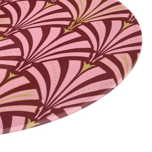 Art-Deco-Lüftermuster - Rosa und Maron Schneidebrett (Ecke)