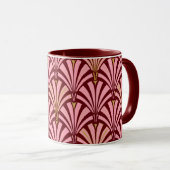 Art-Deco-Lüftermuster - Rosa und Maron Tasse (VorderseiteRechts)