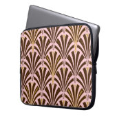 Art-Deco-Lüftermuster - Schokolade auf rosa Laptopschutzhülle (Vorderseite Links)