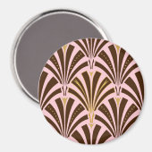 Art-Deco-Lüftermuster - Schokolade auf rosa Magnet (Vorderseite/Rückseite)