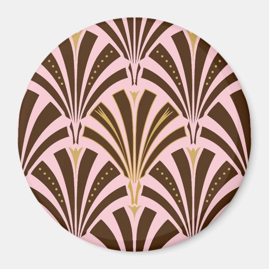Art-Deco-Lüftermuster - Schokolade auf rosa Magnet (Vorne)
