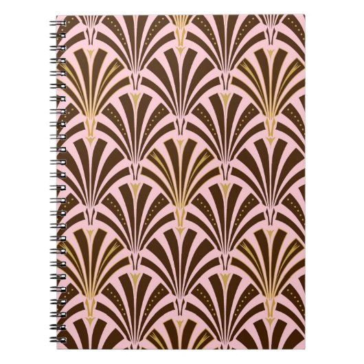Art-Deco-Lüftermuster - Schokolade auf rosa Notizblock (Vorderseite)