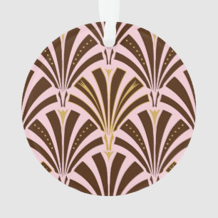 Art-Deco-Lüftermuster - Schokolade auf rosa Ornament