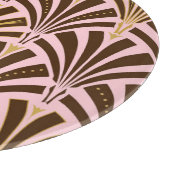 Art-Deco-Lüftermuster - Schokolade auf rosa Schneidebrett (Ecke)
