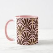Art-Deco-Lüftermuster - Schokolade auf rosa Tasse (Links)