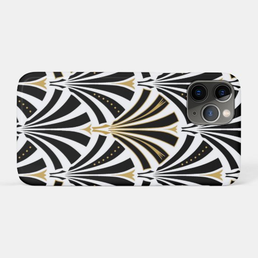 Art-Deco-Lüftermuster - Schwarz-Weiß Case-Mate iPhone Hülle (Rückseite (Horizontal))
