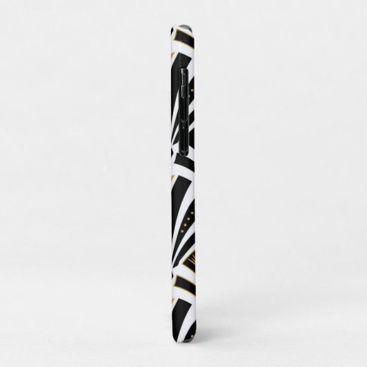 Art-Deco-Lüftermuster - Schwarz-Weiß Case-Mate iPhone Hülle (Hinten/Links)