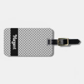 Art Deco Lüftermuster Schwarz-Weiß personalisieren Gepäckanhänger (Vorderseite horizontal)
