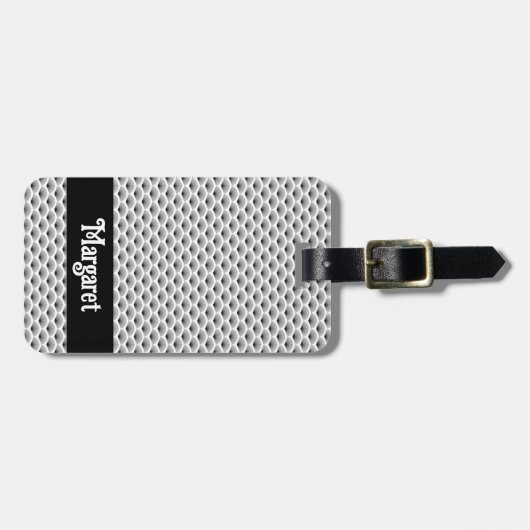 Art Deco Lüftermuster Schwarz-Weiß personalisieren Gepäckanhänger (Vorderseite horizontal)