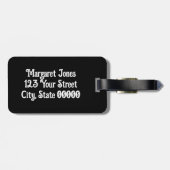 Art Deco Lüftermuster Schwarz-Weiß personalisieren Gepäckanhänger (Rückseite horizontal)