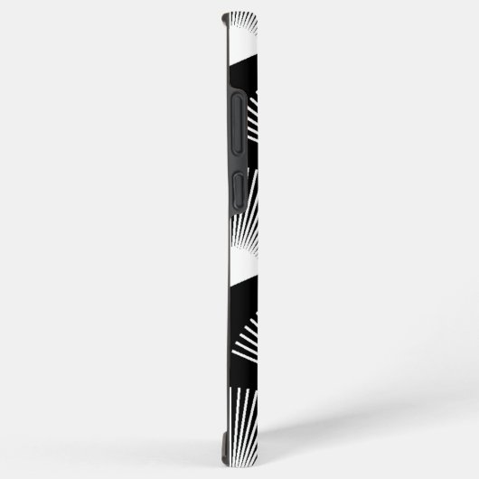 Art Deco Lüftermuster Schwarz-Weiß Samsung Galaxy Hülle (Rechte Seite)