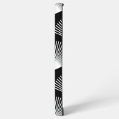 Art Deco Lüftermuster Schwarz-Weiß Samsung Galaxy Hülle (Linke Seite)