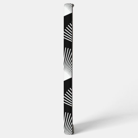 Art Deco Lüftermuster Schwarz-Weiß Samsung Galaxy Hülle (Linke Seite)