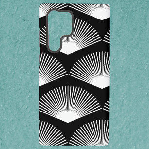 Art Deco Lüftermuster Schwarz-Weiß Samsung Galaxy Hülle