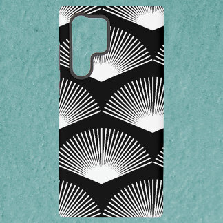 Art Deco Lüftermuster Schwarz-Weiß Samsung Galaxy Hülle