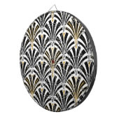 Art-Deco-Lüftermuster - Schwarzweiß Dartscheibe (Vorderseite rechts)